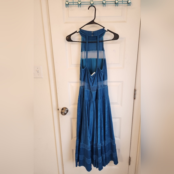Womens Blue Maxi Dance Wear Dress Competitive Dance Size XL #QQ1039 - Picture 5 of 10